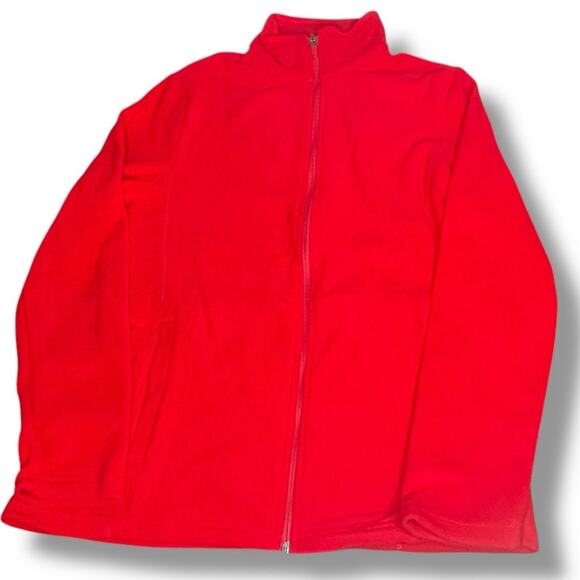 Lands' End Anyweather Fleece Jacket Womens Medium 10-12 Full Zip Pockets Coat - Picture 3 of 13